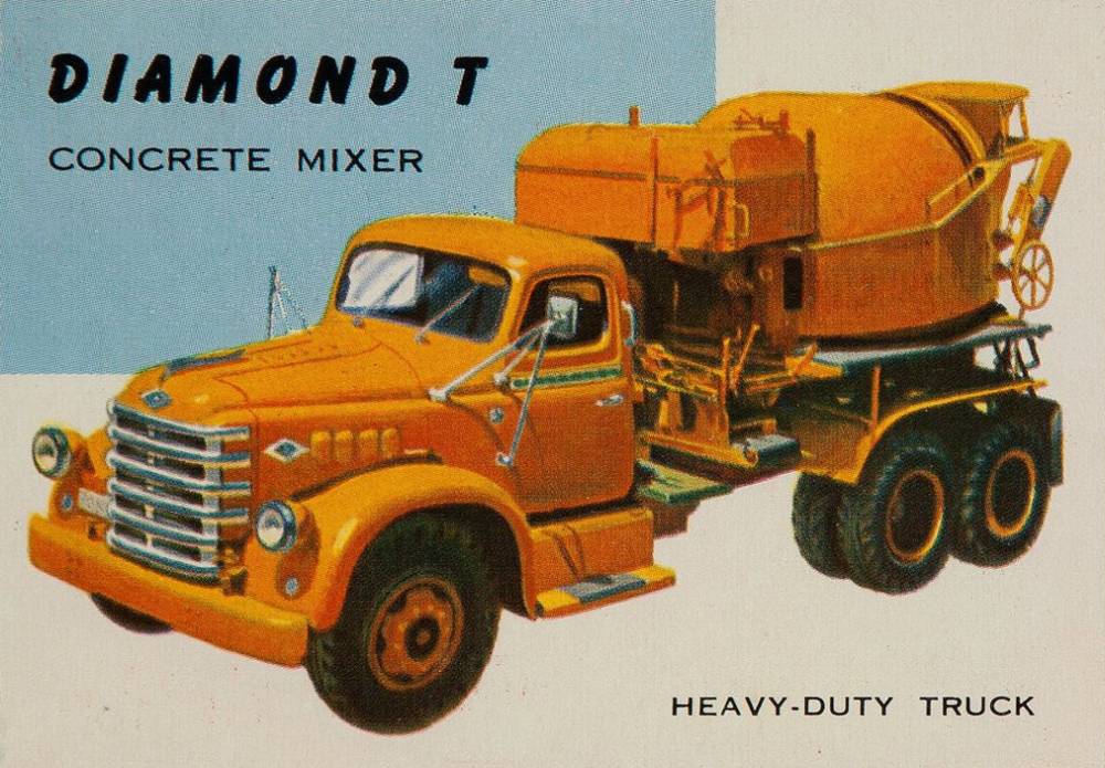 1954 World On Wheels Diamond T Concrete Mixer Heavy-Duty Truck #1 Non-Sports Card