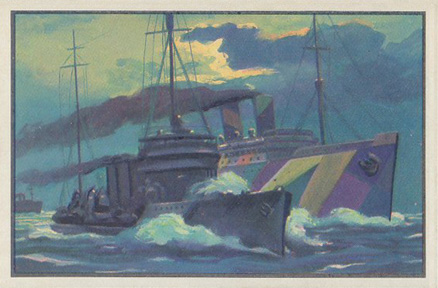 1954 Bowman U.S. Navy Victories Destroyers Convoy Troop Ships #7 Non-Sports Card