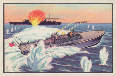 1954 Bowman U.S. Navy Victories 11 Men Against 500 #34 Non-Sports Card
