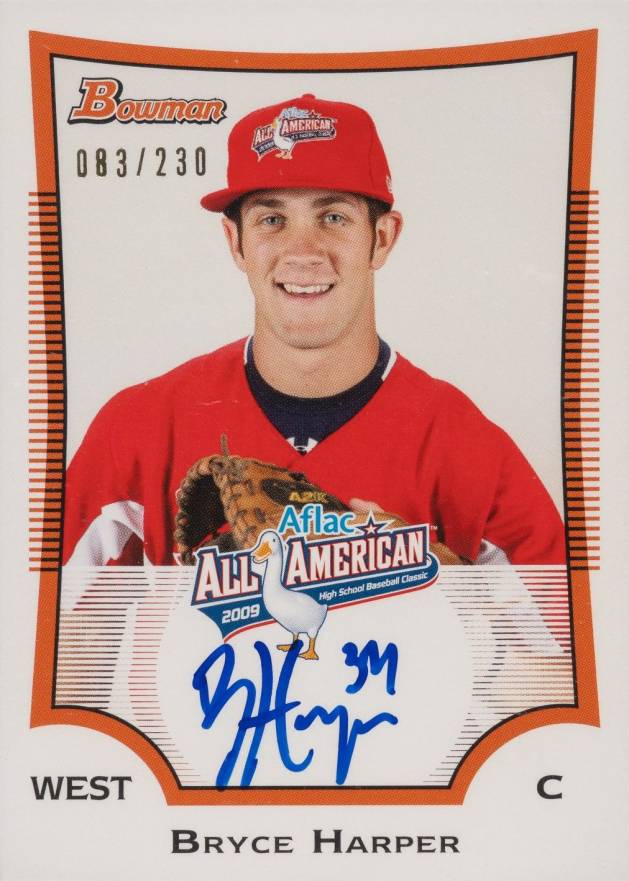 2010 Bowman Draft Picks AFLAC Autographs Bryce Harper #AFLAC-BH Baseball Card