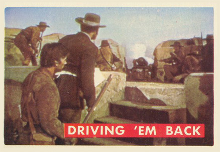 1956 Davy Crockett Green Back Driving 'Em Back #55A Non-Sports Card
