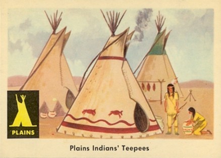1959 Indian Trading Card Plains Indians' Teepees #6 Non-Sports Card