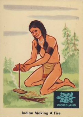 1959 Indian Trading Card Indian Making A Fire #23 Non-Sports Card