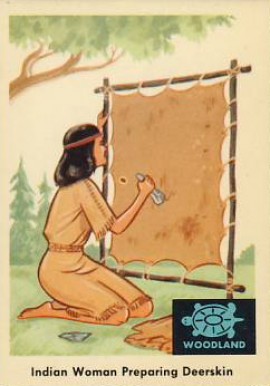 1959 Indian Trading Card Indian Woman Preparing Deerskin #29 Non-Sports Card