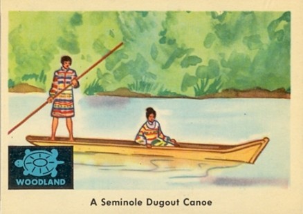 1959 Indian Trading Card A Seminole Dugout Canoe #33 Non-Sports Card