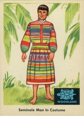 1959 Indian Trading Card Seminole Man In Costume #37 Non-Sports Card