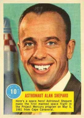 ALAN SHEPARD 1st American in Space 1961 NASA Photo GROLIER STORY OF AMERICA CARD
