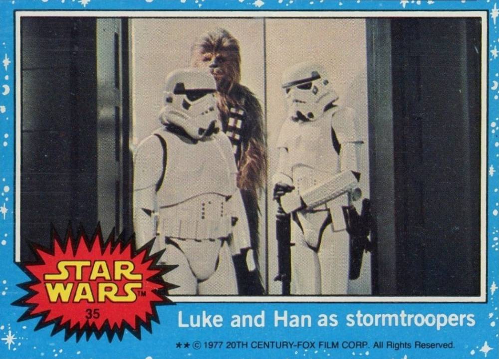 1977 Star Wars Luke and Han as stormtroopers #35 Non-Sports Card