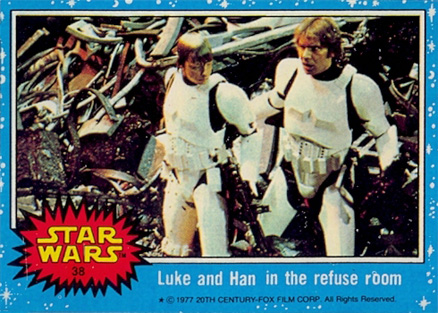 1977 Star Wars Luke and Han in the refuse room #38 Non-Sports Card