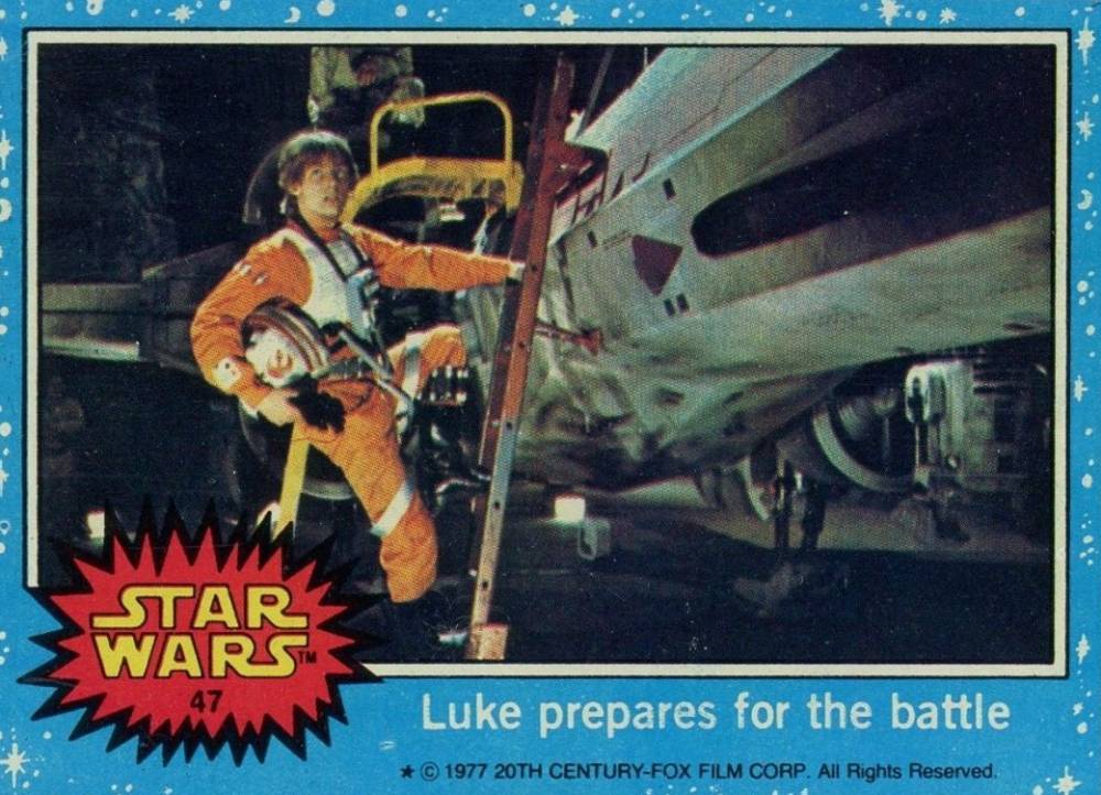 1977 Star Wars Luke prepares for the battle #47 Non-Sports Card
