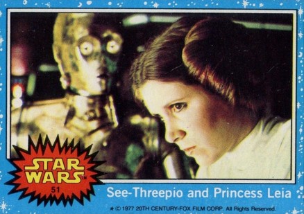 1977 Star Wars See-Threepio and Princess Leia #51 Non-Sports Card