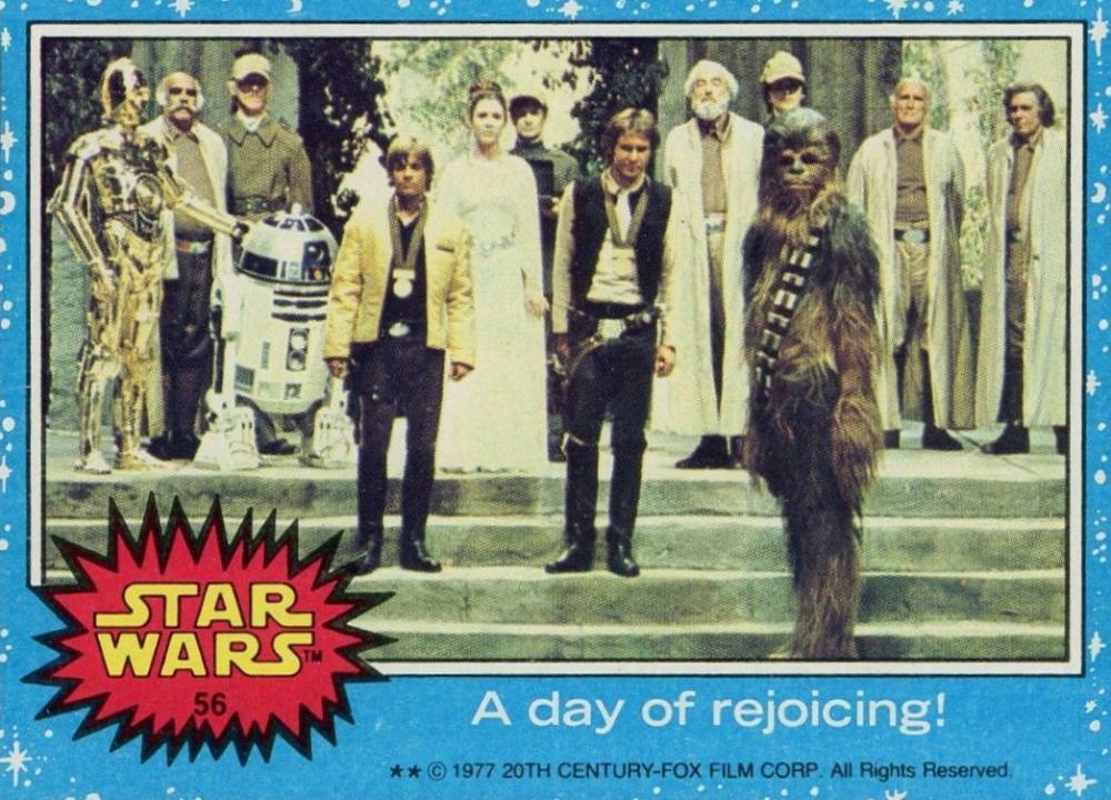 1977 Star Wars A day of rejoicing! #56 Non-Sports Card