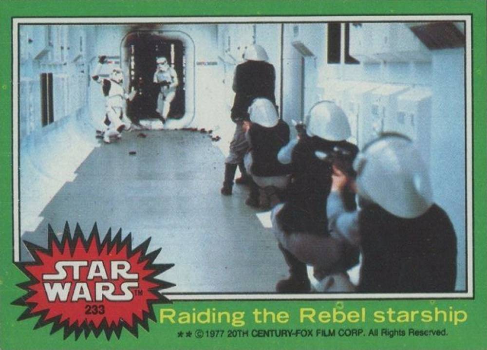 1977 Star Wars Raiding the Rebel starship #233 Non-Sports Card