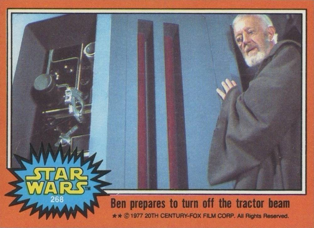1977 Star Wars Ben prepares to turn off the tractor beam #268 Non-Sports Card