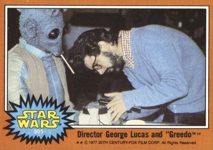 1977 Star Wars Director George Lucas and Greedo #305 Non-Sports Card