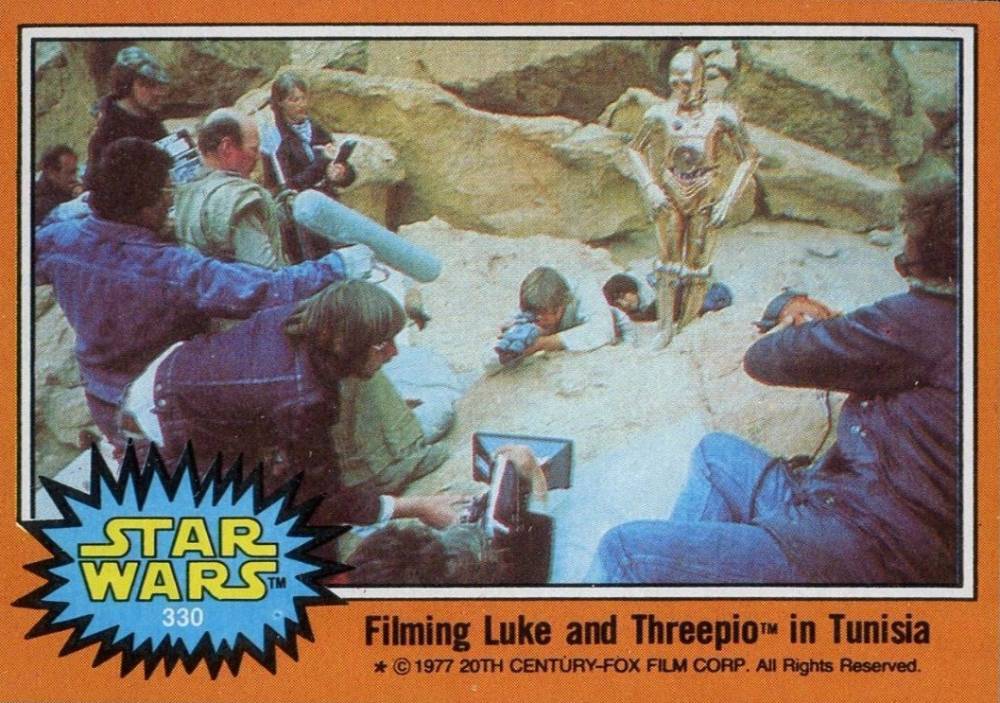 1977 Star Wars Filming Luke and Threepio in Tunisia #330 Non-Sports Card