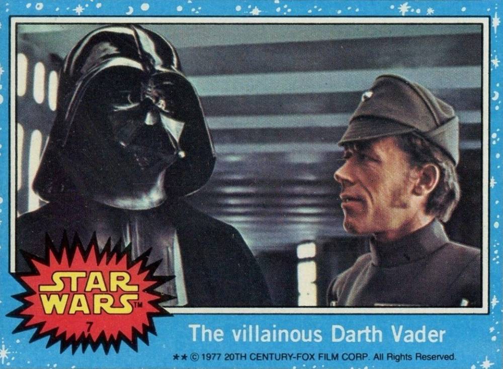1977 Star Wars The villainous Darth Vader #7 Non-Sports Card