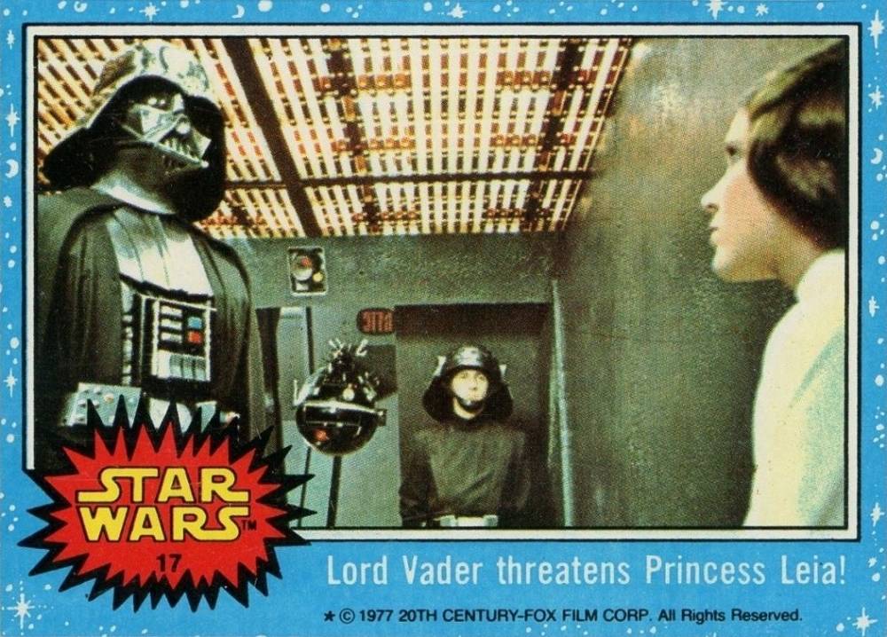 1977 Star Wars Lord Vader threatens Princess Leia! #17 Non-Sports Card