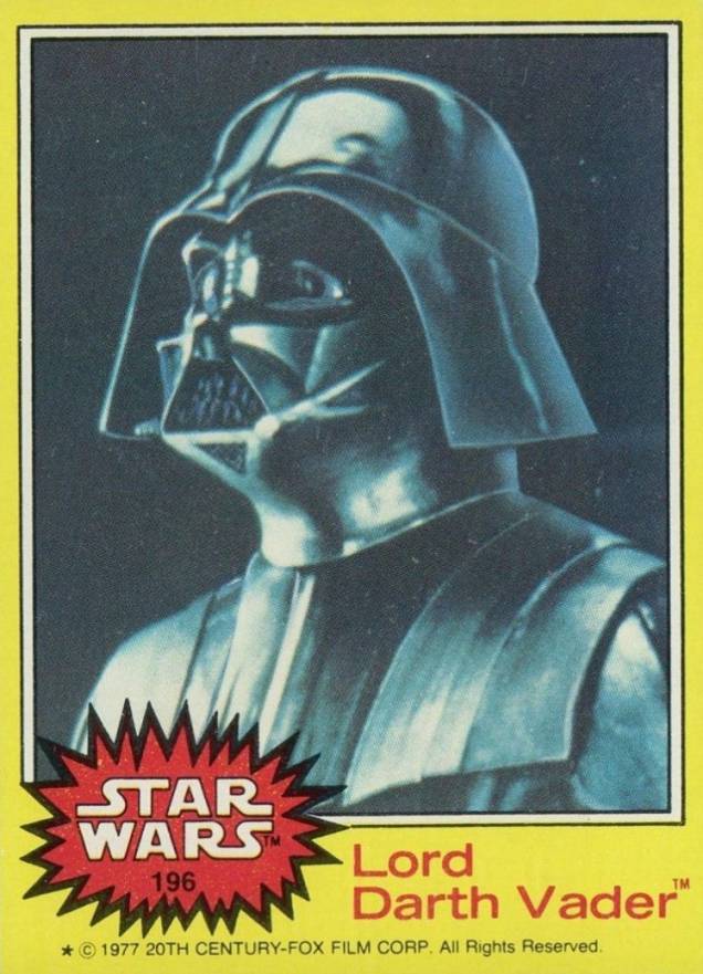 1977 Star Wars Lord Darth Vader #196 Non-Sports Card