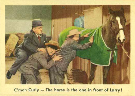 1959 The 3 Stooges C'Mon Curly- The Horse Is The One In Front Of Larry #13 Non-Sports Card