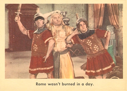 1959 The 3 Stooges Rome Wasn't Burned In A Day #50 Non-Sports Card