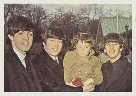 1964 Beatles Color Paul, John and Ringo with young boy #29 Non-Sports Card
