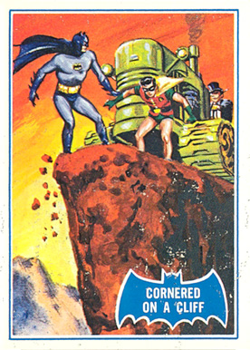 1966 Batman B Series Puzzle Back Cornered on a Cliff #19B Non-Sports Card