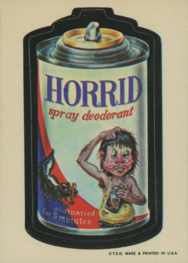 1973 Topps Wacky Packs 1st Series Horrid Deodorant # Non-Sports Card