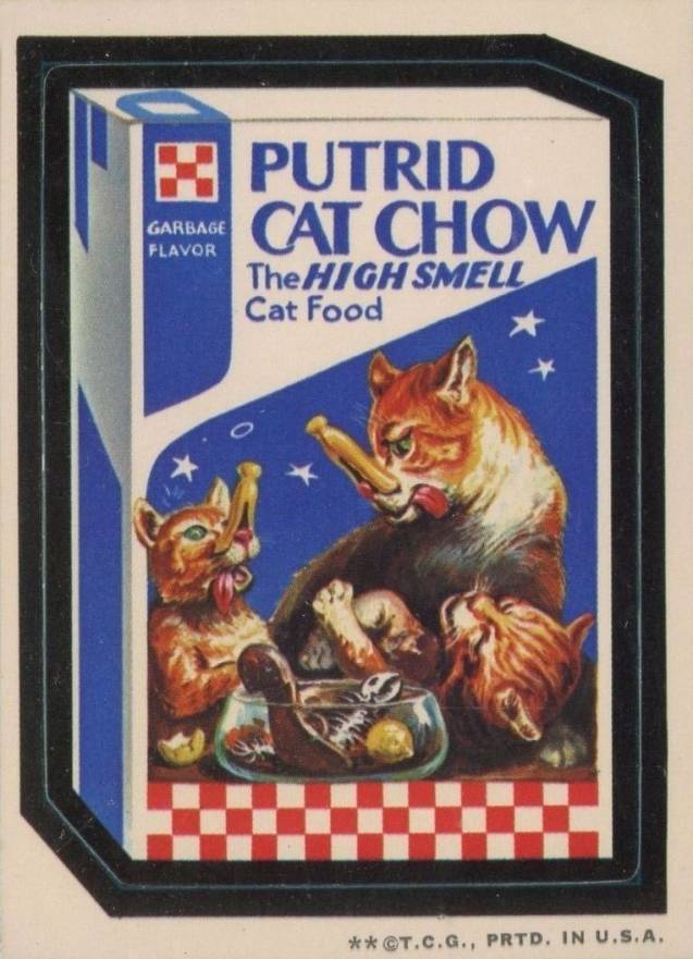 1973 Topps Wacky Packs 2nd Series Putrid Cat Chow # Non-Sports Card