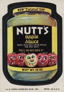 1974 Topps Wacky Packs 10th Series Nutt's Apple Sauce #7 Non-Sports Card