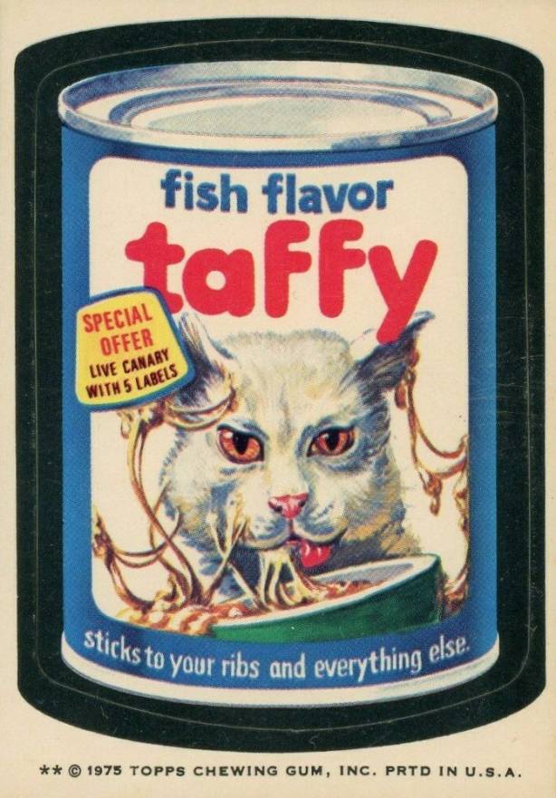 1975 Topps Wacky Packs 14th Series Taffy Cat Food # Non-Sports Card