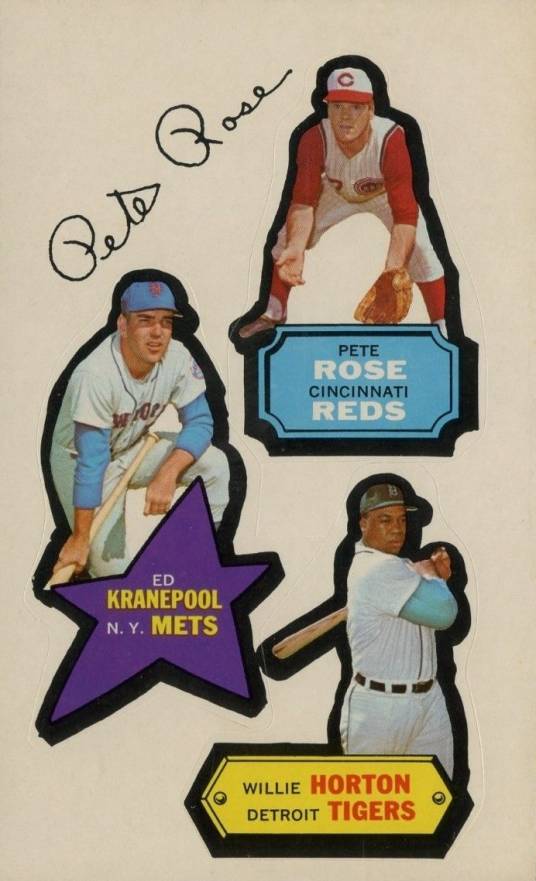 1968 Topps Action All-Star Stickers Rose/Kranepool/Horton # Baseball Card