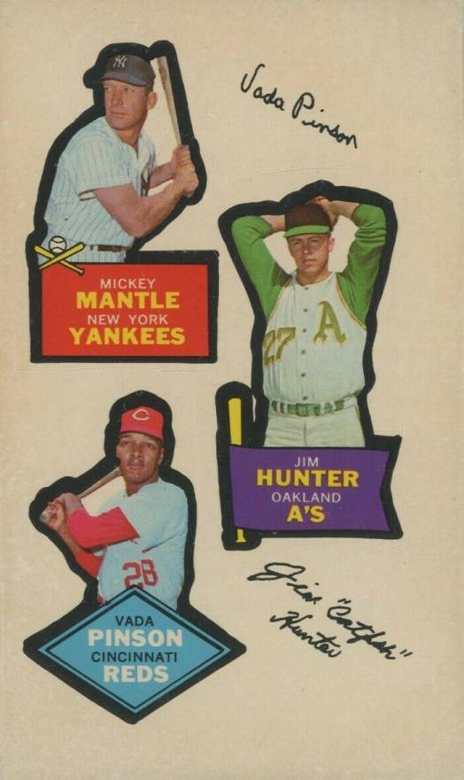 1968 Topps Action All-Star Stickers Mantle/Hunter/Pinson # Baseball Card