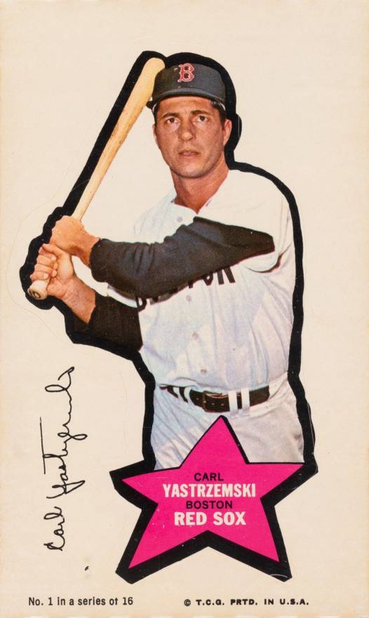 1968 Topps Action All-Star Stickers Carl Yastrzemski #1 Baseball Card