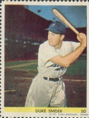 1949 Eureka Stamps Duke Snider #50 Baseball Card