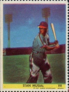 1949 Eureka Stamps Stan Musial #191 Baseball Card