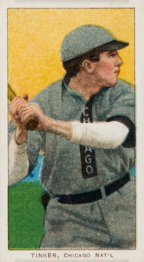 1909 White Borders UZIT Tinker, Chicago Nat'L #485 Baseball Card