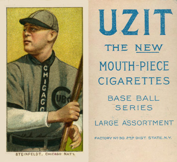 1909 White Borders UZIT Steinfeldt, Chicago Nat'L #464 Baseball Card