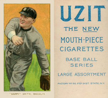 1909 White Borders UZIT "Happy" Smith, Brooklyn #450 Baseball Card