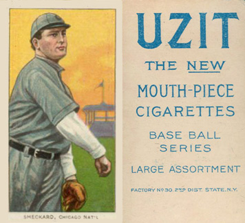 1909 White Borders UZIT Sheckard, Chicago Nat'L #442 Baseball Card
