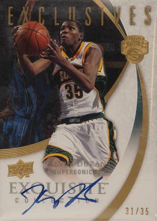 2007 Upper Deck Exquisite Collection Exclusives Autographs Kevin Durant #EEAKD Basketball Card