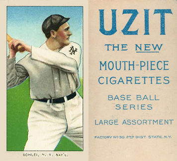 1909 White Borders UZIT Schlei, N.Y. Nat'L #424 Baseball Card