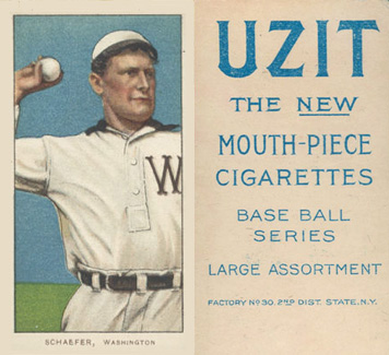 1909 White Borders UZIT Schaefer, Washington #421 Baseball Card