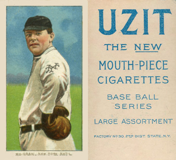 1909 White Borders UZIT McGraw, New York Nat'L #321 Baseball Card