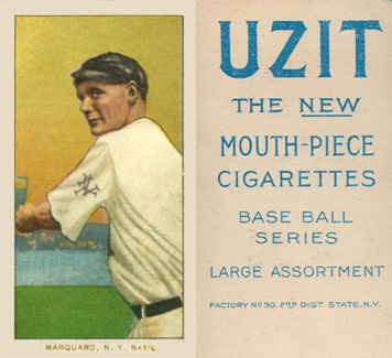 1909 White Borders UZIT Marquard, N.Y. Nat'L #304 Baseball Card