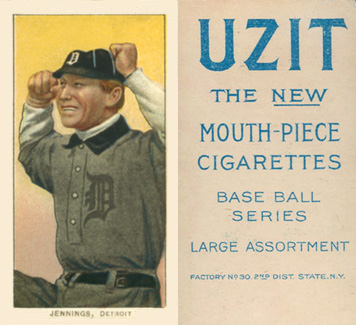 1909 White Borders UZIT Jennings, Detroit #233 Baseball Card