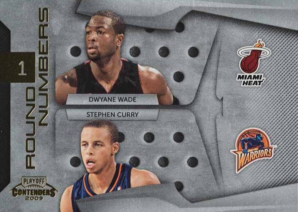 2009 Playoff Contenders Round Numbers Dwyane Wade/Stephen Curry #14 Basketball Card