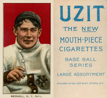 1909 White Borders UZIT Bridwell, N.Y. Nat'L #53 Baseball Card