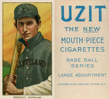 1909 White Borders UZIT Bradley, Cleveland #46 Baseball Card