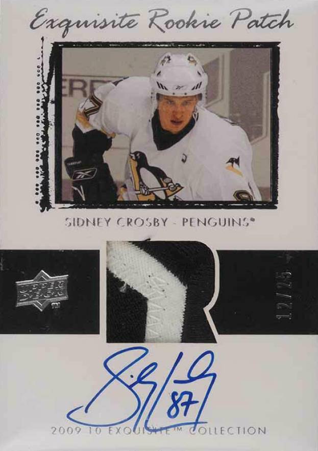 2009 Upper Deck Exquisite Collection Rookie Patch Flashback Autographs Sidney Crosby #78S Hockey Card